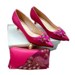 Fashion Woman Court Shoe With To Match Clutch Purse discountshub