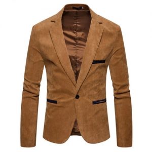 Keldon Corduroy Men Leisure Suit Patchwork discountshub
