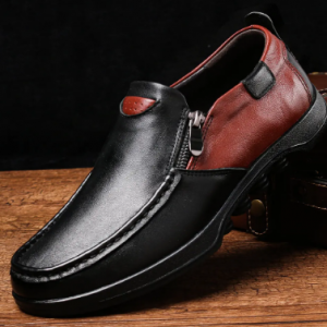 Menico Men Genuine Leather Non Slip Color Blocking Soft Sole Casual Shoes discountshub