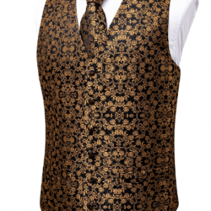 Men's Suit Vest Male Silk Woven Waistcoat Wedding Sleeveless Paisley Floral Dress Vests For Men Formal Business Jacket DiBanGu discountshub