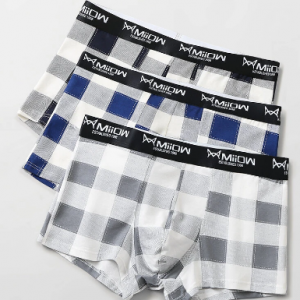 Multipacks Plaid Underpants Cotton Comfortable Breathable Boxer Briefs discountshub