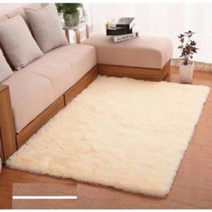 Plain Shaggy Center Rug - 120x160 cm - Beige discountshub