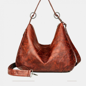 Women Multi-pocket Large Capacity Vintage oil wax leather Handbag Crossbody Bag Tote discountshub