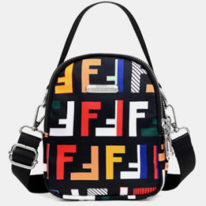 Women Print Multifunction Multi-Layers Earphone Hole Crossbody Bag HandBag discountshub