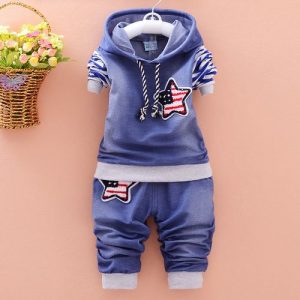 2pcs/set Boys Long Sleeve Hood Top+Long Pant Spring Autumn discountshub