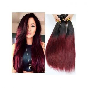 Black And Wine Straight Weavon 24” (6 Bundles) discountshub