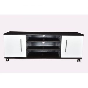 Craft Wooden White And Black Four Feet TV Stand. discountshub