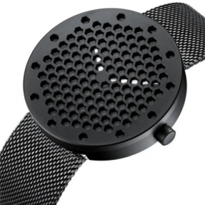 Fashion Honeycomb Dial Men Watch Stainless Steel Leather Waist Watch Waterproof Quartz Watch discountshub
