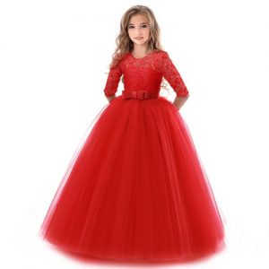 Girls Maxi Long Lace Wedding Dinner Evening Party Clothes discountshub