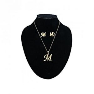 Letter M Pendant , Earrings And Necklace discountshub
