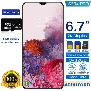MEROUS S20+Pro 6.7" HD+ Screen，3GB RAM + 32GB ROM ，4000mAh Battery,24+48MP Camera,Fingerprint + Face ID - Blue(Gift 64GB Memory Expansion Card) discountshub