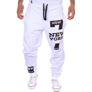 Men's Casual Track Pants Print-white discountshub