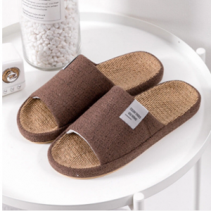 Mens Indoor Comfy Soft Linen House Slippers discountshub