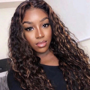 Mix-Color Long Curly Hair Long Bangs Afro Small Curly High Temperature Fiber Wigs discountshub