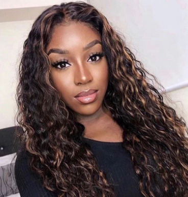 Mix-Color Long Curly Hair Long Bangs Afro Small Curly High Temperature Fiber Wigs discountshub