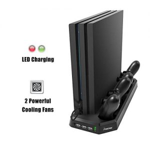 Sony Play Station 4 Pro Cooling Fan Vertical Stand Dual Controllers Charging Dock discountshub