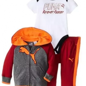 Puma 3-piece Hoodie, Bodysuit & Sweatpants - Red Multicolour discountshub