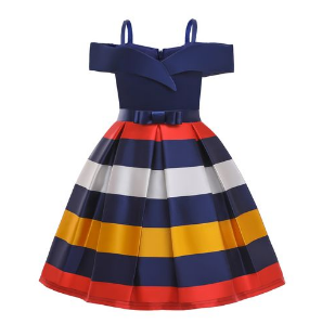 Girl Kid Toddler Pageant Leaky Shoulder Dinner Party Dresses discountshub