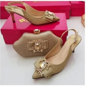 Honey Beauty Matching Shoes & Bag - Gold discountshub