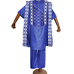 H&D African Clothes For Kids Boys Short Sleeve T-shirt Embroidery Dashiki Robe Shirt Pant Set 3 PCS Agbada Suit Children Attire discountshub