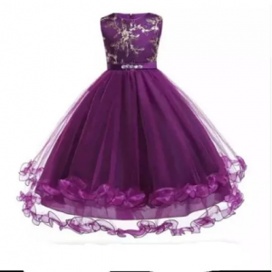 Girls Long Smart Gown - Purple discountshub