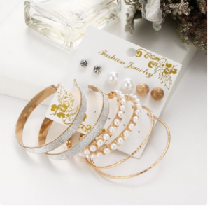 Mixed Set Stud & Dangle Earring Set - Gold discountshub