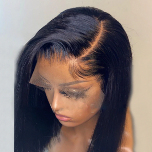 Jet Black Jet Black Blunt Cut Short Bob For Black Women With Middle Part Wig Lace Front Synthetic Wigs Cosply Wig Daily Wig discountshub