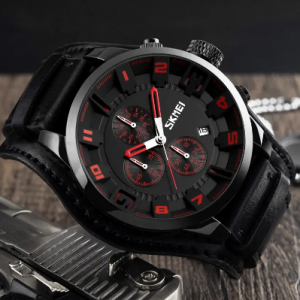 Business Style Date Display Men Wrist Watch Leather Strap Quartz Watches discountshub
