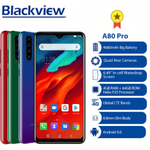 Blackview A80 Pro Global Version 4GB+64GB Mobile Phone 4680mAh 4G Celular SmartphoneQuad Rear Camera 6.49' Waterdrop Cellphone discountshub