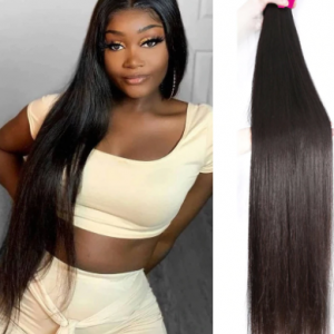 Straight Bundles Bone Straight Hair 30 Inch Long Brazilian Natural Human Hair 1 3 4 Bundles For Black Women Virgin Hair Bundles discountshub