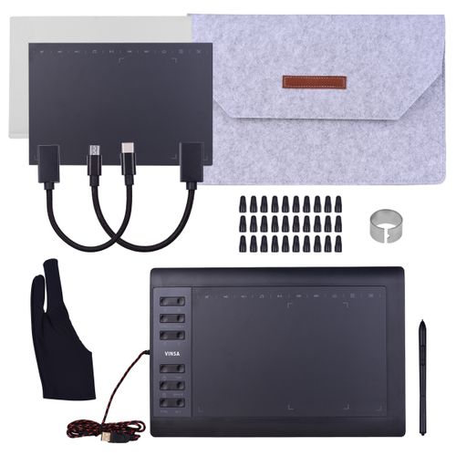 VIN1060PLUS 10*6 Inch 12 Express Keys Professional Graphics Drawing Tablet discountshub