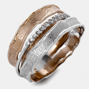 Vintage Hit Color Geometric Metal Rhinestone Ring Multi-layer Winding Diamond Ring Chic Jewelry discountshub