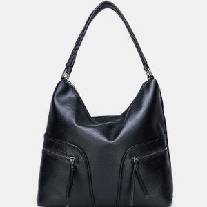 Women Retro PU Leather Multi-pocket Handbag Shoulder Bag discountshub