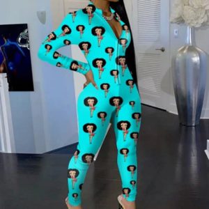 Women Sexy Bodycon Full Sleeve - Front Zipper Neck Jumpsuit discountshub