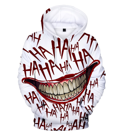 2021 Anime Smiley Haha Joker Men Hoodies Plus Size 3D Printing Funny Hoodie Casual Cotton Sweatshirt One Piece Sudadera Hombre discountshub