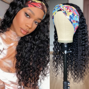 30 32 34 36 Inch Water Wave Headband Wig Human Hair Glueless Brazilian Remy Hair Kinky Curly Headband Wig For Black Women 150% discountshub