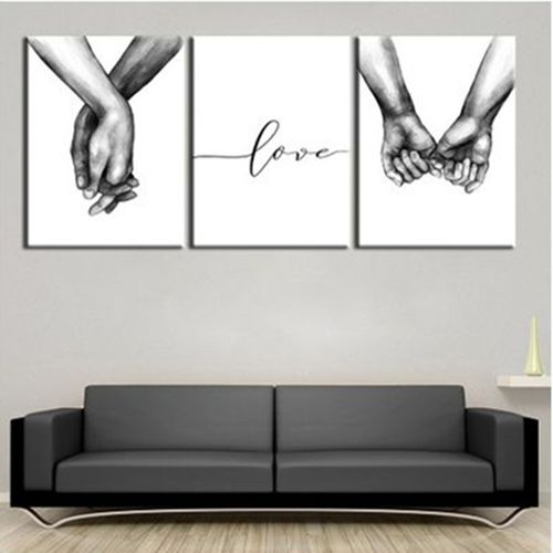 3PCS 35x50cm Canvas Painting Wall Art Decor Love Oil Print discountshub