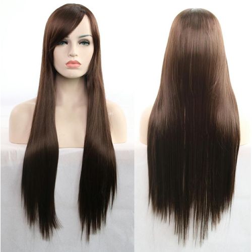 Anime Wig Cosplay Cosplay 80cm Long Straight Hair-black-brown discountshub