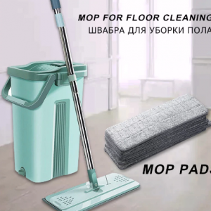 Automatic Spin Mop With Bucket Flat Squeeze Hand Free Wringing Magic Mop Microfiber Mop Pads Home Kitchen Floor Cleaning discountshub