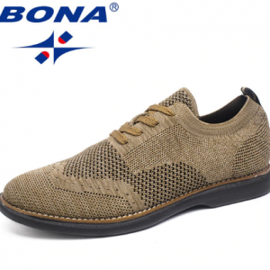 BONA New Fashion Style Men Casual Shoes Flying Weaven Men Shoes Super Light Men Oxfords Comfortable Men Flats Free Shipping discountshub