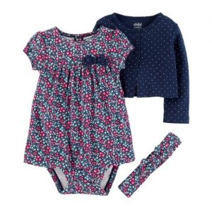 Carter's Child Of Mine Baby Girl Long Sleeve Jacket Dress & Headband Set discountshub