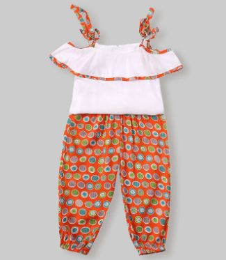 Girl's Retro Print Slip Tops+Pants Casual Clothing Set For 1-8Y discountshub