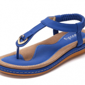 Large Size Comfortable Elastic Band Clip Toe Flat Beach Sandals discountshub
