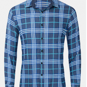 Mens 100% Cotton Plaid Button Front Casual Long Sleeve Shirts discountshub