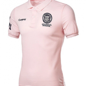 Mens Fashion Golf Shirt Turndown Collar Letter Printed Short Sleeve Casual Top discountshub