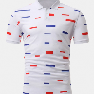 Mens Stylish Printed Slim Fit Summer Business Casual Golf Shirt discountshub