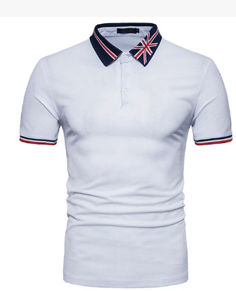 Mens Summer Western Style Printed Collar Slim Fit Business Casual Golf Shirt discountshub