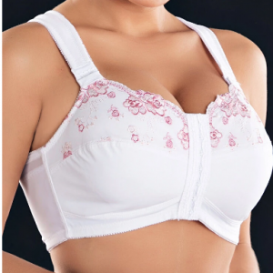 Plus Size G Cup Front Closure Embroidery Wireless Full Coverage Bras discountshub