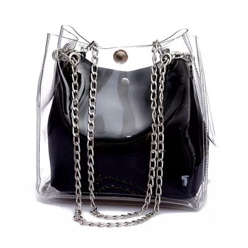 Transparent Jelly Bag - Black discountshub