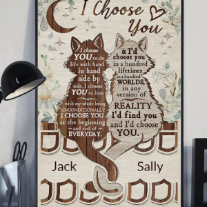 Valentine Cats And Letter Pattern Canvas Painting Unframed Wall Art Canvas Living Room Home Decor discountshub